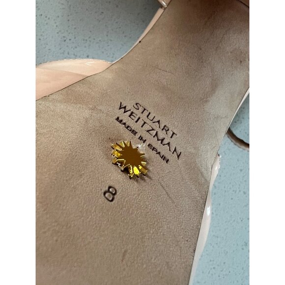 STUART WEITZMAN Skyhi beige Patent Leather Platform Pumps Heels size 8 - Picture 5 of 6